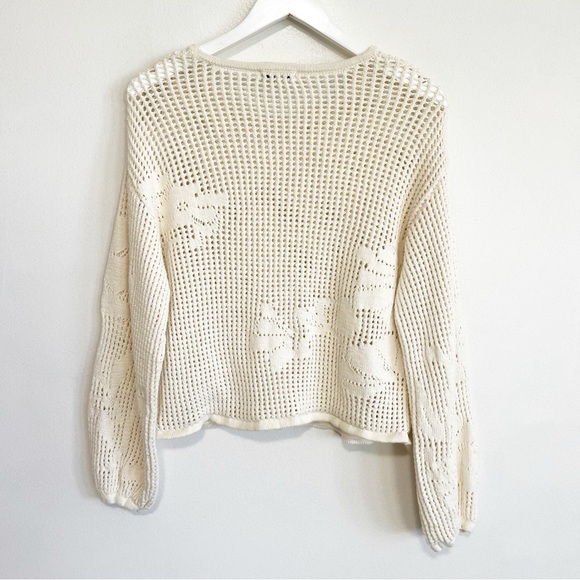 BOGO! Z SUPPLY Yael Open Weave Sweater Sea Salt Cream Medium - Picture 7 of 10